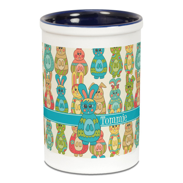 Fun Easter Bunnies Pencil Holder - Blue