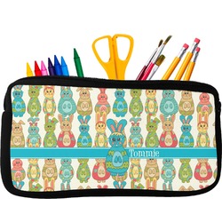 Fun Easter Bunnies Neoprene Pencil Case - Small w/ Name or Text