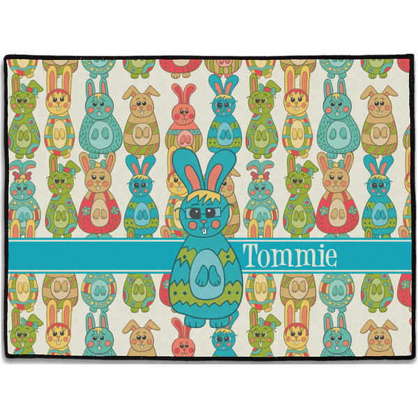 Custom Fun Easter Bunnies Door Mat - 24"x18" (Personalized)