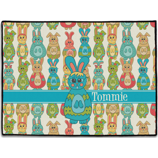 Custom Fun Easter Bunnies Door Mat (Personalized)