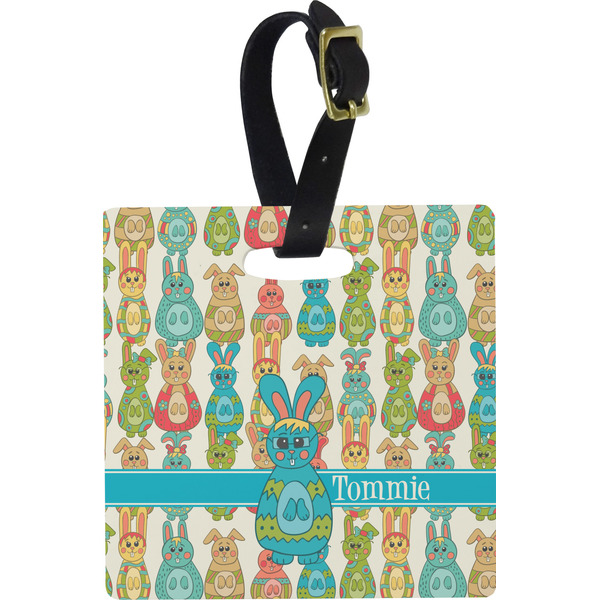 Fun Easter Bunnies Personalized Square Luggage Tag