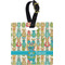 Fun Easter Bunnies Plastic Luggage Tag - Square w/ Name or Text