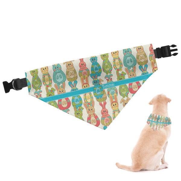 Custom Fun Easter Bunnies Dog Bandana - Medium (Personalized)