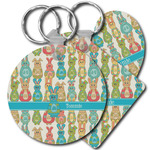 Fun Easter Bunnies Plastic Keychain (Personalized)