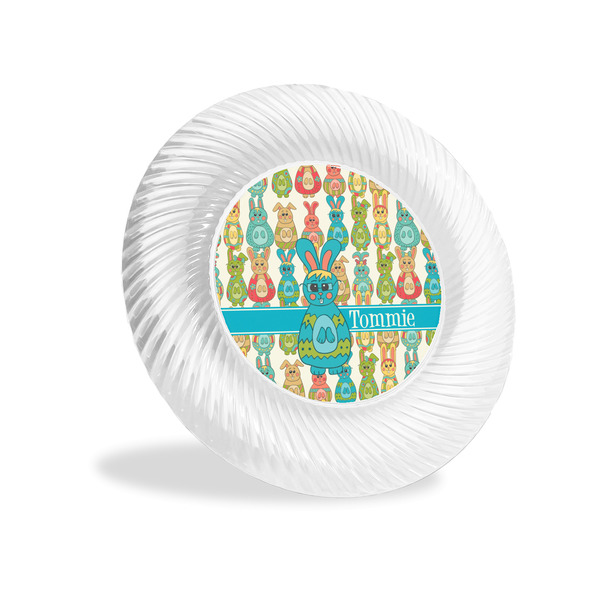 Custom Fun Easter Bunnies Plastic Party Appetizer & Dessert Plates - 6" (Personalized)