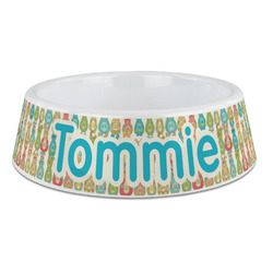 Fun Easter Bunnies Plastic Dog Bowl - Large (Personalized)