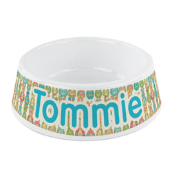 Fun Easter Bunnies Plastic Dog Bowl - Small (Personalized)