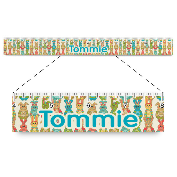 Custom Fun Easter Bunnies Plastic Ruler - 12" (Personalized)