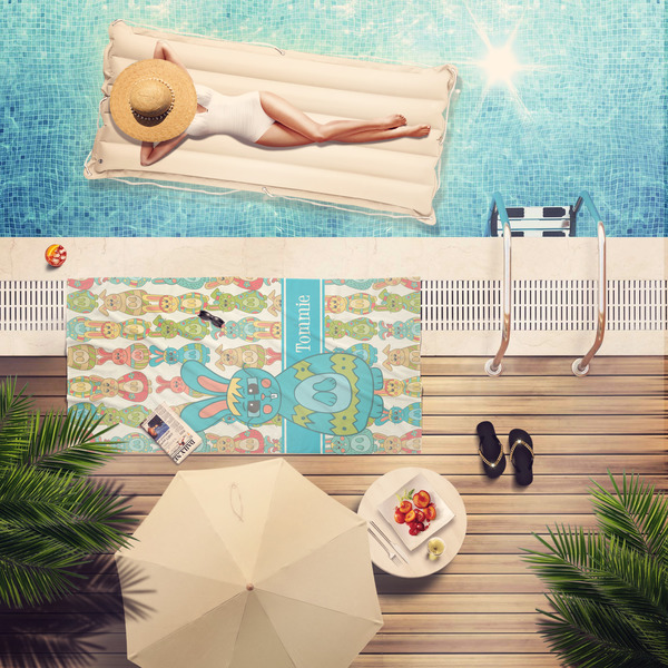 Fun Easter Bunnies Pool Towel Lifestyle