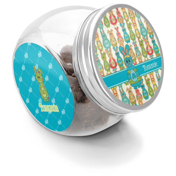 Custom Fun Easter Bunnies Puppy Treat Jar (Personalized)