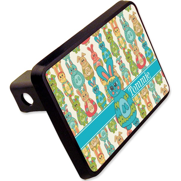 Custom Fun Easter Bunnies Rectangular Trailer Hitch Cover - 2" (Personalized)