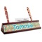 Fun Easter Bunnies Red Mahogany Nameplates with Business Card Holder - Angle