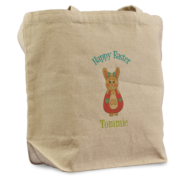 Custom Fun Easter Bunnies Reusable Cotton Grocery Bag (Personalized)