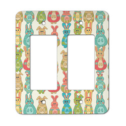Fun Easter Bunnies Rocker Style Light Switch Cover - Two Switch