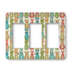 Fun Easter Bunnies Rocker Style Light Switch Cover - Three Switch