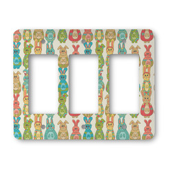 Fun Easter Bunnies Rocker Style Light Switch Cover - Three Switch