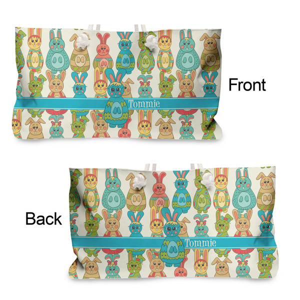 Fun Easter Bunnies Large Rope Tote - From & Back View