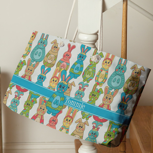 Fun Easter Bunnies Large Rope Tote - Life Style