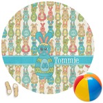 Fun Easter Bunnies Round Beach Towel (Personalized)