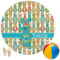 Fun Easter Bunnies Round Beach Towel (Personalized)