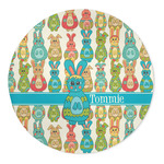 Fun Easter Bunnies 5' Round Indoor Area Rug (Personalized)