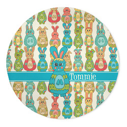 Fun Easter Bunnies 5' Round Indoor Area Rug (Personalized)