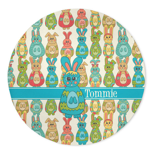 Custom Fun Easter Bunnies 5' Round Indoor Area Rug (Personalized)