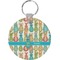 Fun Easter Bunnies Round Keychain (Personalized)