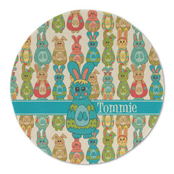 Fun Easter Bunnies Round Linen Placemat - Single Sided (Personalized)