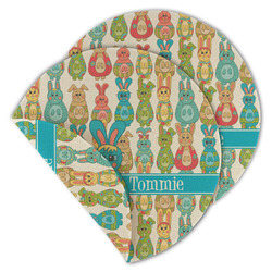 Fun Easter Bunnies Round Linen Placemat - Double Sided - Set of 4 (Personalized)