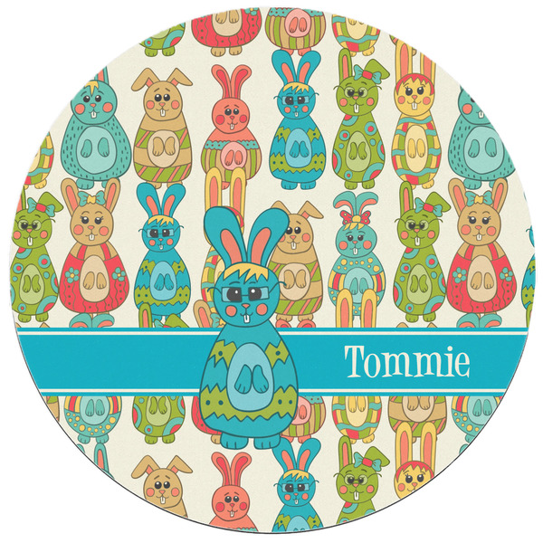 Fun Easter Bunnies Round Mousepad - APPROVAL