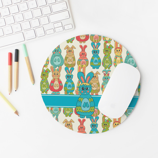 Fun Easter Bunnies Round Mousepad - LIFESTYLE 2
