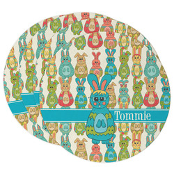 Fun Easter Bunnies Round Paper Coasters w/ Name or Text