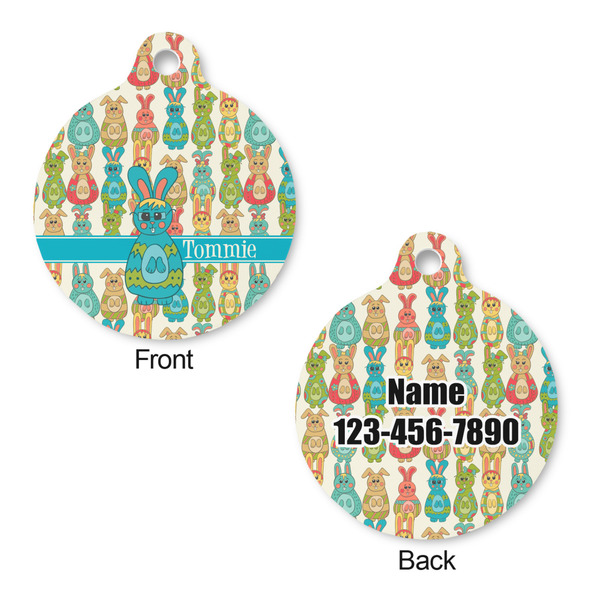 Fun Easter Bunnies Round Pet Tag - Front & Back