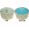 Fun Easter Bunnies Round Pouf Ottoman (Top and Bottom)