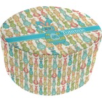 Fun Easter Bunnies Round Pouf Ottoman (Personalized)