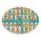 Fun Easter Bunnies Round Stone Trivet - Angle View