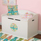 Fun Easter Bunnies Round Wall Decal on Toy Chest