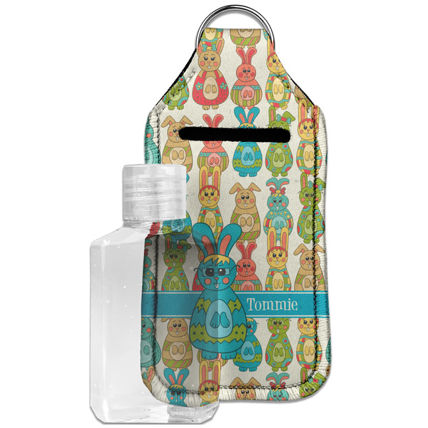 Custom Fun Easter Bunnies Hand Sanitizer & Keychain Holder - Large (Personalized)