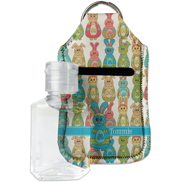 Custom Fun Easter Bunnies Hand Sanitizer & Keychain Holder - Small (Personalized)
