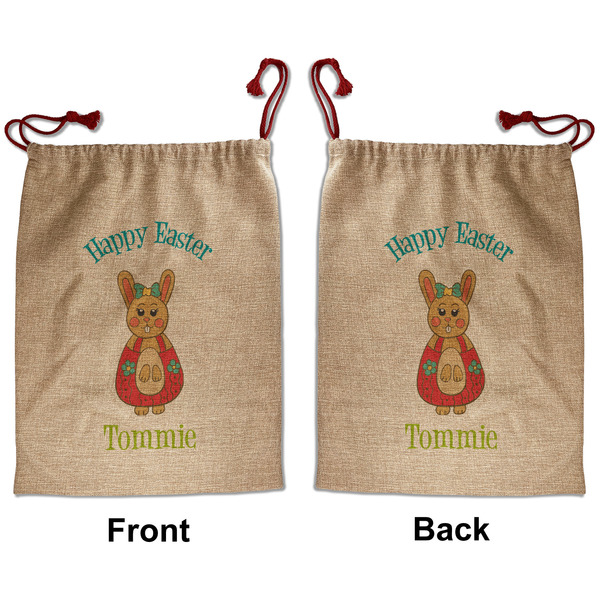Custom Fun Easter Bunnies Santa Sack - Front & Back (Personalized)