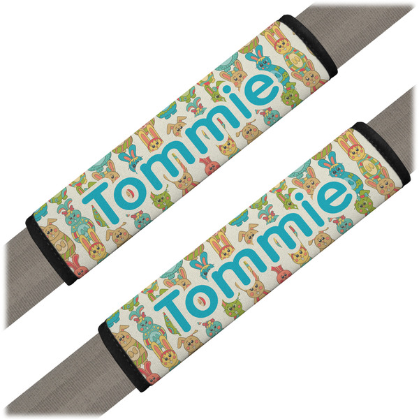 Custom Fun Easter Bunnies Seat Belt Covers (Set of 2) (Personalized)