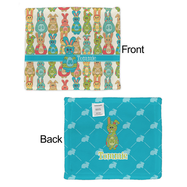 Fun Easter Bunnies Security Blanket - Front & Back View