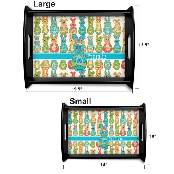 Fun Easter Bunnies Serving Tray Black Sizes