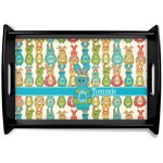 Fun Easter Bunnies Black Wooden Tray - Small (Personalized)