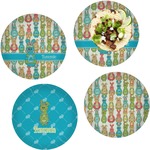 Fun Easter Bunnies Set of 4 Glass Lunch / Dinner Plate 10" (Personalized)
