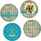 Fun Easter Bunnies Set of 4 Glass Lunch / Dinner Plate 10" (Personalized)