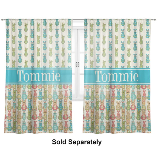 Fun Easter Bunnies Sheer Curtains