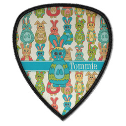 Fun Easter Bunnies Iron on Shield Patch A w/ Name or Text