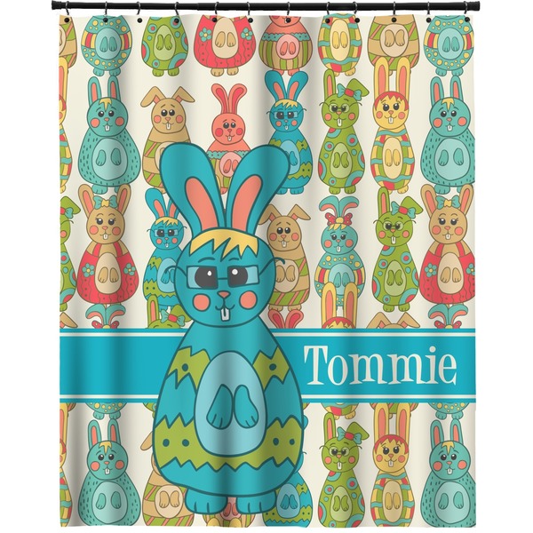 Custom Fun Easter Bunnies Extra Long Shower Curtain - 70"x84" (Personalized)